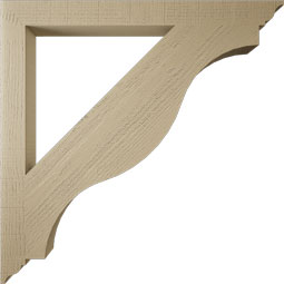 Ekena Millwork - BKTUR035X40X40FST01RCPR - Timberthane Faux Wood Funston Style Bracket, Traditional Ends, 3 1/2"W x 40"D x 40"H, Primed Tan