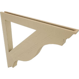 Ekena Millwork - BKTUR035X40X40FST01RCPR - Timberthane Faux Wood Funston Style Bracket, Traditional Ends, 3 1/2"W x 40"D x 40"H, Primed Tan
