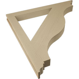 Ekena Millwork - BKTUR035X40X40FST01RCPR - Timberthane Faux Wood Funston Style Bracket, Traditional Ends, 3 1/2"W x 40"D x 40"H, Primed Tan