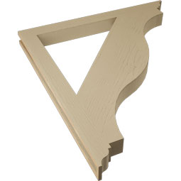 Ekena Millwork - BKTUR035X40X44FST01RCPR - Timberthane Faux Wood Funston Style Bracket, Traditional Ends, 3 1/2"W x 40"D x 44"H, Primed Tan