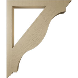 Ekena Millwork - BKTUR035X40X48FST01RCPR - Timberthane Faux Wood Funston Style Bracket, Traditional Ends, 3 1/2"W x 40"D x 48"H, Primed Tan