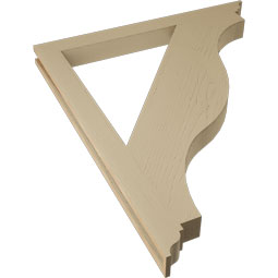 Ekena Millwork - BKTUR035X40X48FST01RCPR - Timberthane Faux Wood Funston Style Bracket, Traditional Ends, 3 1/2"W x 40"D x 48"H, Primed Tan