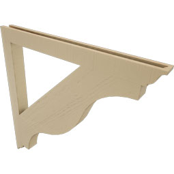 Ekena Millwork - BKTUR035X42X42FST01RCPR - Timberthane Faux Wood Funston Style Bracket, Traditional Ends, 3 1/2"W x 42"D x 42"H, Primed Tan