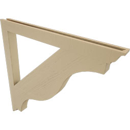 Ekena Millwork - BKTUR035X44X44FST01RCPR - Timberthane Faux Wood Funston Style Bracket, Traditional Ends, 3 1/2"W x 44"D x 44"H, Primed Tan