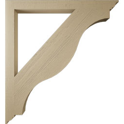 Ekena Millwork - BKTUR035X44X48FST01RCPR - Timberthane Faux Wood Funston Style Bracket, Traditional Ends, 3 1/2"W x 44"D x 48"H, Primed Tan