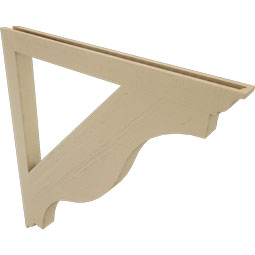 Ekena Millwork - BKTUR035X44X48FST01RCPR - Timberthane Faux Wood Funston Style Bracket, Traditional Ends, 3 1/2"W x 44"D x 48"H, Primed Tan
