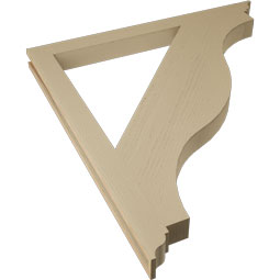 Ekena Millwork - BKTUR035X44X48FST01RCPR - Timberthane Faux Wood Funston Style Bracket, Traditional Ends, 3 1/2"W x 44"D x 48"H, Primed Tan