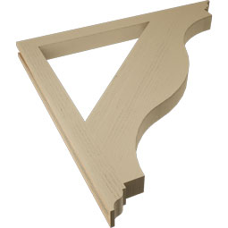 Ekena Millwork - BKTUR035X46X46FST01RCPR - Timberthane Faux Wood Funston Style Bracket, Traditional Ends, 3 1/2"W x 46"D x 46"H, Primed Tan