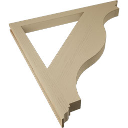 Ekena Millwork - BKTUR035X48X48FST01RCPR - Timberthane Faux Wood Funston Style Bracket, Traditional Ends, 3 1/2"W x 48"D x 48"H, Primed Tan