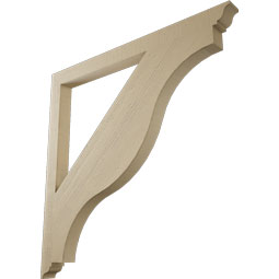 Ekena Millwork - BKTUR035X48X48FST01RCPR - Timberthane Faux Wood Funston Style Bracket, Traditional Ends, 3 1/2"W x 48"D x 48"H, Primed Tan