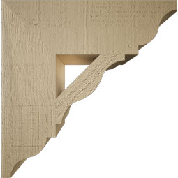 Ekena Millwork - BKTUR055X18X18FST01RCPR - Timberthane Faux Wood Funston Style Bracket, Traditional Ends, 5 1/2"W x 18"D x 18"H, Primed Tan