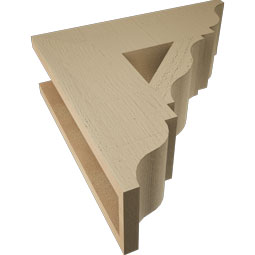 Ekena Millwork - BKTUR055X18X18FST01RCPR - Timberthane Faux Wood Funston Style Bracket, Traditional Ends, 5 1/2"W x 18"D x 18"H, Primed Tan