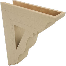 Ekena Millwork - BKTUR055X18X26FST01RCPR - Timberthane Faux Wood Funston Style Bracket, Traditional Ends, 5 1/2"W x 18"D x 26"H, Primed Tan