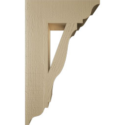 Ekena Millwork - BKTUR055X18X30FST01RCPR - Timberthane Faux Wood Funston Style Bracket, Traditional Ends, 5 1/2"W x 18"D x 30"H, Primed Tan