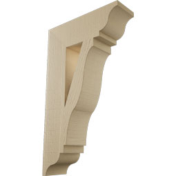 Ekena Millwork - BKTUR055X18X30FST01RCPR - Timberthane Faux Wood Funston Style Bracket, Traditional Ends, 5 1/2"W x 18"D x 30"H, Primed Tan