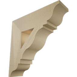 Ekena Millwork - BKTUR055X20X20FST01RCPR - Timberthane Faux Wood Funston Style Bracket, Traditional Ends, 5 1/2"W x 20"D x 20"H, Primed Tan