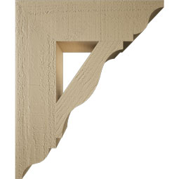 Ekena Millwork - BKTUR055X20X24FST01RCPR - Timberthane Faux Wood Funston Style Bracket, Traditional Ends, 5 1/2"W x 20"D x 24"H, Primed Tan
