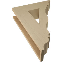 Ekena Millwork - BKTUR055X20X28FST01RCPR - Timberthane Faux Wood Funston Style Bracket, Traditional Ends, 5 1/2"W x 20"D x 28"H, Primed Tan