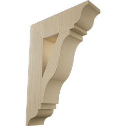 Ekena Millwork - BKTUR055X20X28FST01RCPR - Timberthane Faux Wood Funston Style Bracket, Traditional Ends, 5 1/2"W x 20"D x 28"H, Primed Tan
