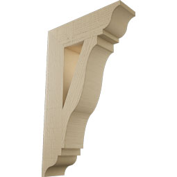 Ekena Millwork - BKTUR055X20X32FST01RCPR - Timberthane Faux Wood Funston Style Bracket, Traditional Ends, 5 1/2"W x 20"D x 32"H, Primed Tan