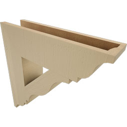 Ekena Millwork - BKTUR055X22X22FST01RCPR - Timberthane Faux Wood Funston Style Bracket, Traditional Ends, 5 1/2"W x 22"D x 22"H, Primed Tan