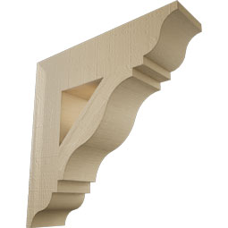 Ekena Millwork - BKTUR055X22X22FST01RCPR - Timberthane Faux Wood Funston Style Bracket, Traditional Ends, 5 1/2"W x 22"D x 22"H, Primed Tan