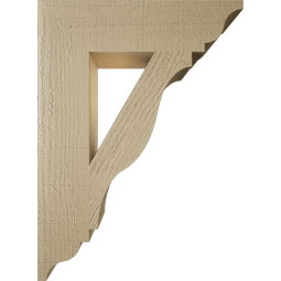 Ekena Millwork - BKTUR055X22X30FST01RCPR - Timberthane Faux Wood Funston Style Bracket, Traditional Ends, 5 1/2"W x 22"D x 30"H, Primed Tan