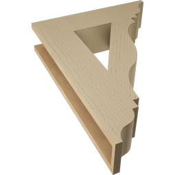 Ekena Millwork - BKTUR055X22X30FST01RCPR - Timberthane Faux Wood Funston Style Bracket, Traditional Ends, 5 1/2"W x 22"D x 30"H, Primed Tan