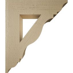 Ekena Millwork - BKTUR055X24X28FST01RCPR - Timberthane Faux Wood Funston Style Bracket, Traditional Ends, 5 1/2"W x 24"D x 28"H, Primed Tan