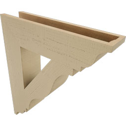 Ekena Millwork - BKTUR055X24X28FST01RCPR - Timberthane Faux Wood Funston Style Bracket, Traditional Ends, 5 1/2"W x 24"D x 28"H, Primed Tan