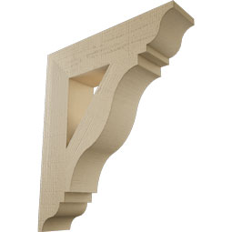 Ekena Millwork - BKTUR055X24X28FST01RCPR - Timberthane Faux Wood Funston Style Bracket, Traditional Ends, 5 1/2"W x 24"D x 28"H, Primed Tan