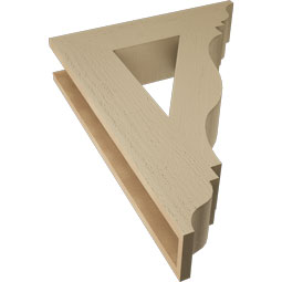 Ekena Millwork - BKTUR055X24X32FST01RCPR - Timberthane Faux Wood Funston Style Bracket, Traditional Ends, 5 1/2"W x 24"D x 32"H, Primed Tan