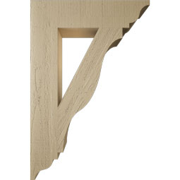 Ekena Millwork - BKTUR055X24X36FST01RCPR - Timberthane Faux Wood Funston Style Bracket, Traditional Ends, 5 1/2"W x 24"D x 36"H, Primed Tan