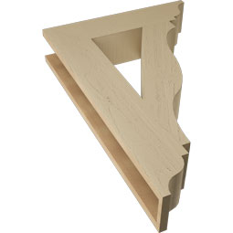 Ekena Millwork - BKTUR055X24X36FST01RCPR - Timberthane Faux Wood Funston Style Bracket, Traditional Ends, 5 1/2"W x 24"D x 36"H, Primed Tan