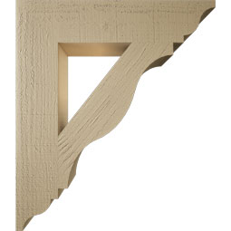 Ekena Millwork - BKTUR055X26X30FST01RCPR - Timberthane Faux Wood Funston Style Bracket, Traditional Ends, 5 1/2"W x 26"D x 30"H, Primed Tan