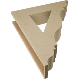 Ekena Millwork - BKTUR055X26X30FST01RCPR - Timberthane Faux Wood Funston Style Bracket, Traditional Ends, 5 1/2"W x 26"D x 30"H, Primed Tan