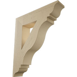 Ekena Millwork - BKTUR055X26X30FST01RCPR - Timberthane Faux Wood Funston Style Bracket, Traditional Ends, 5 1/2"W x 26"D x 30"H, Primed Tan