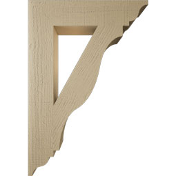 Ekena Millwork - BKTUR055X26X38FST01RCPR - Timberthane Faux Wood Funston Style Bracket, Traditional Ends, 5 1/2"W x 26"D x 38"H, Primed Tan
