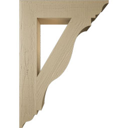 Ekena Millwork - BKTUR055X28X40FST01RCPR - Timberthane Faux Wood Funston Style Bracket, Traditional Ends, 5 1/2"W x 28"D x 40"H, Primed Tan