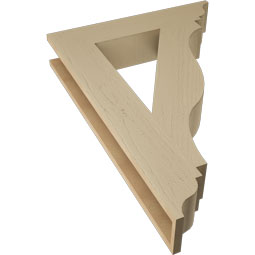 Ekena Millwork - BKTUR055X28X40FST01RCPR - Timberthane Faux Wood Funston Style Bracket, Traditional Ends, 5 1/2"W x 28"D x 40"H, Primed Tan