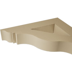 Ekena Millwork - BKTUR055X32X32FST01RCPR - Timberthane Faux Wood Funston Style Bracket, Traditional Ends, 5 1/2"W x 32"D x 32"H, Primed Tan