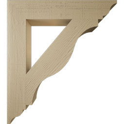 Ekena Millwork - BKTUR055X32X36FST01RCPR - Timberthane Faux Wood Funston Style Bracket, Traditional Ends, 5 1/2"W x 32"D x 36"H, Primed Tan
