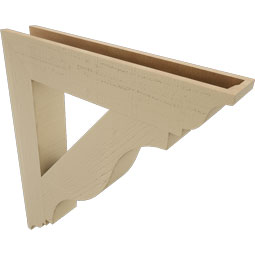 Ekena Millwork - BKTUR055X32X36FST01RCPR - Timberthane Faux Wood Funston Style Bracket, Traditional Ends, 5 1/2"W x 32"D x 36"H, Primed Tan
