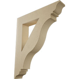 Ekena Millwork - BKTUR055X32X38FST01RCPR - Timberthane Faux Wood Funston Style Bracket, Traditional Ends, 5 1/2"W x 32"D x 38"H, Primed Tan
