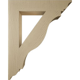 Ekena Millwork - BKTUR055X32X40FST01RCPR - Timberthane Faux Wood Funston Style Bracket, Traditional Ends, 5 1/2"W x 32"D x 40"H, Primed Tan