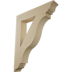 Ekena Millwork - BKTUR055X32X40FST01RCPR - Timberthane Faux Wood Funston Style Bracket, Traditional Ends, 5 1/2"W x 32"D x 40"H, Primed Tan