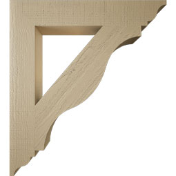 Ekena Millwork - BKTUR055X34X38FST01RCPR - Timberthane Faux Wood Funston Style Bracket, Traditional Ends, 5 1/2"W x 34"D x 38"H, Primed Tan