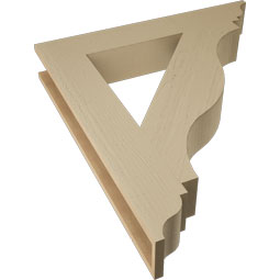 Ekena Millwork - BKTUR055X34X38FST01RCPR - Timberthane Faux Wood Funston Style Bracket, Traditional Ends, 5 1/2"W x 34"D x 38"H, Primed Tan