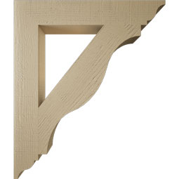Ekena Millwork - BKTUR055X34X40FST01RCPR - Timberthane Faux Wood Funston Style Bracket, Traditional Ends, 5 1/2"W x 34"D x 40"H, Primed Tan