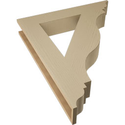 Ekena Millwork - BKTUR055X34X40FST01RCPR - Timberthane Faux Wood Funston Style Bracket, Traditional Ends, 5 1/2"W x 34"D x 40"H, Primed Tan